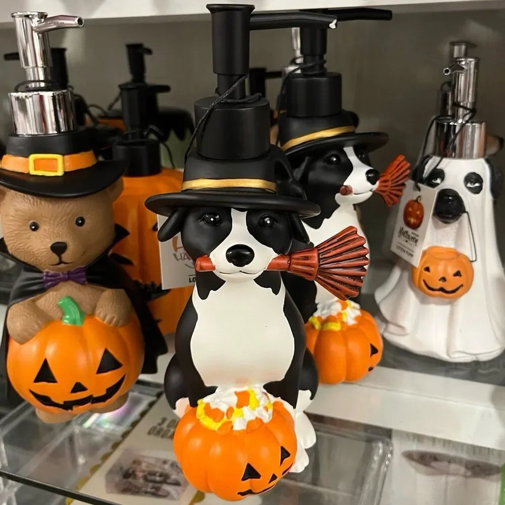Halloween Dog Soap Dispenser with Pumpkins